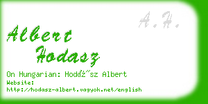 albert hodasz business card